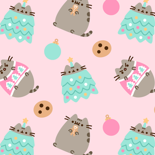 iPhone Pusheen winter wallpaper