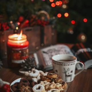 Christmas restaurant wallpaper