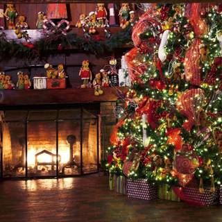 Christmas restaurant wallpaper