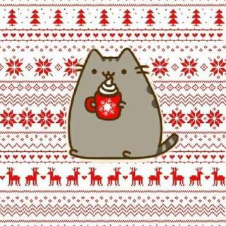 iPhone Pusheen winter wallpaper