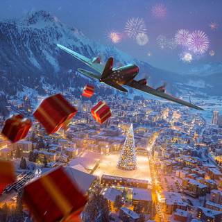 Christmas planes wallpaper