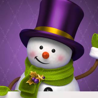 Purple snowman computer wallpaper