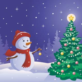 Purple snowman computer wallpaper