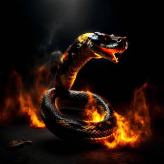Snakes on fire wallpaper