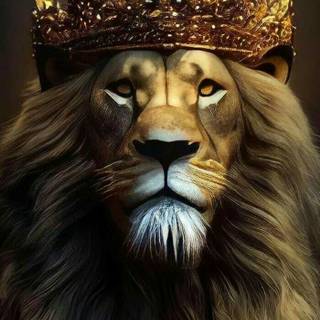 Lion with a crown wallpaper