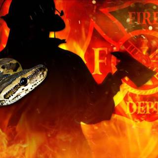 Snakes on fire wallpaper