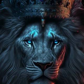 Lion with a crown wallpaper
