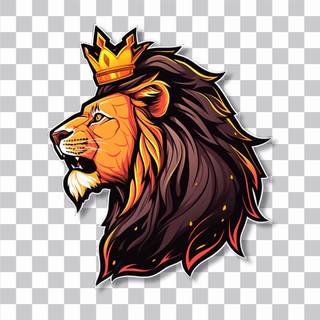 Lion with a crown wallpaper