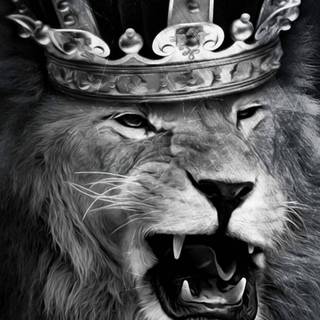 Lion with a crown wallpaper
