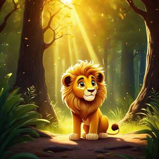 Magical lion forest wallpaper