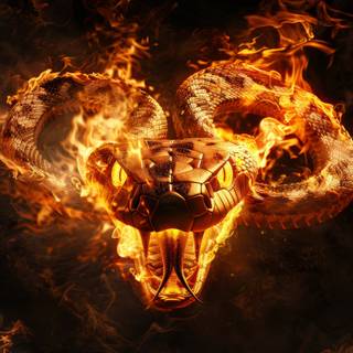 Snakes on fire wallpaper