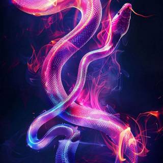 Snakes on fire wallpaper