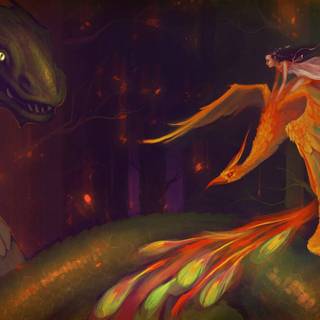 Snakes on fire wallpaper