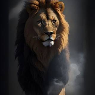 Magical lion forest wallpaper