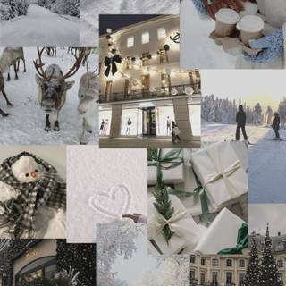 Collage winter Christmas wallpaper