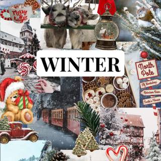 Collage winter Christmas wallpaper