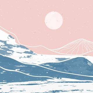 Winter mountain illustration wallpaper