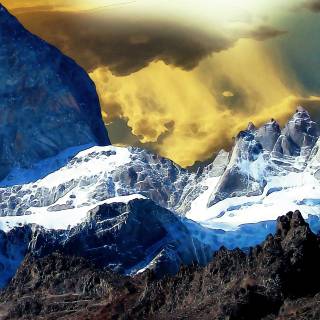 Winter mountain illustration wallpaper