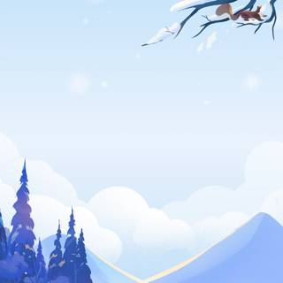 Winter mountain illustration wallpaper