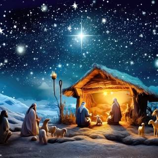 Christmas Nativity scenes wallpaper