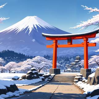 Tori gate winter wallpaper