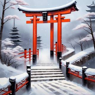 Tori gate winter wallpaper
