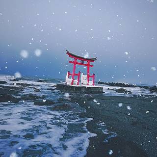 Tori gate winter wallpaper