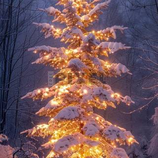 Outdoor Christmas trees wallpaper