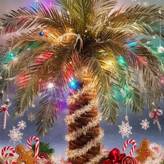 Christmas palm trees wallpaper