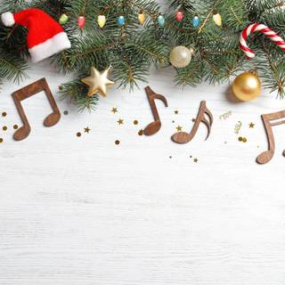 Christmas musical notes wallpaper