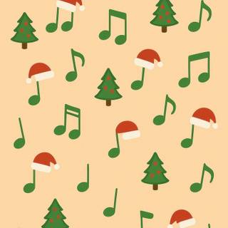 Christmas musical notes wallpaper
