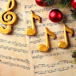 Christmas musical notes wallpaper