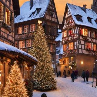 Winter Europe Christmas wallpaper