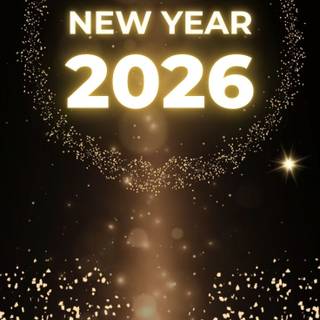 Happy New Year gold 2026 wallpaper