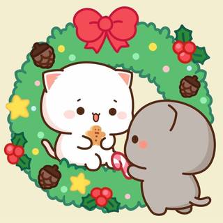 Christmas Mochi cat wallpaper
