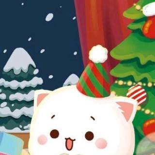 Christmas Mochi cat wallpaper
