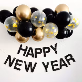 Black and silver New Year wallpaper