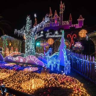 Christmas lights night wallpaper