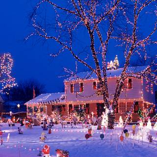 Christmas lights night wallpaper