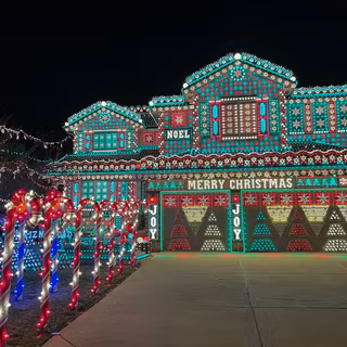 Christmas lights house wallpaper