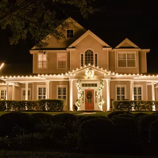 Christmas lights house wallpaper