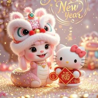 Kitty New Year wallpaper