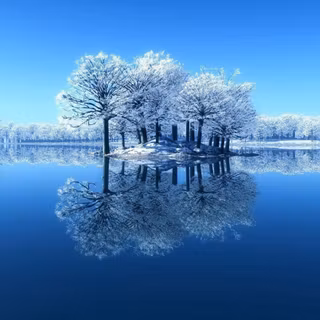 Winter frozen lake wallpaper