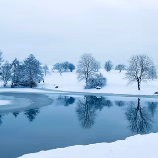 Winter frozen lake wallpaper