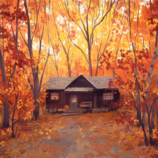 4k cabin autumn wallpaper