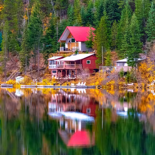 4k cabin autumn wallpaper