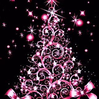 Pink and black Christmas wallpaper