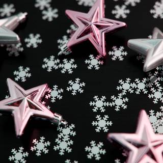 Pink and black Christmas wallpaper