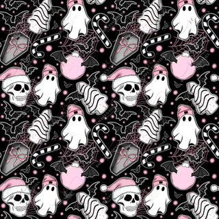 Pink and black Christmas wallpaper