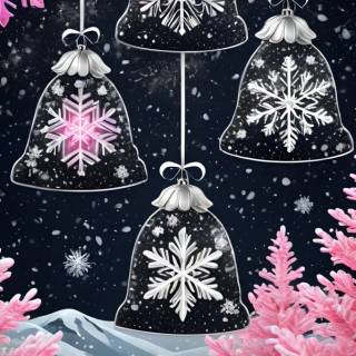 Pink and black Christmas wallpaper